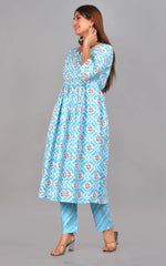 Naira cut Kurti Pant sky blue