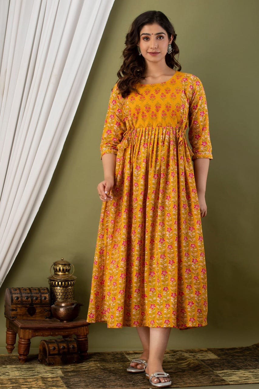 Cotton Fedding Gown Orange Yellow Yog With Dorri