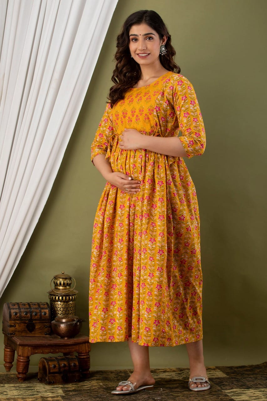 Cotton Fedding Gown Orange Yellow Yog With Dorri