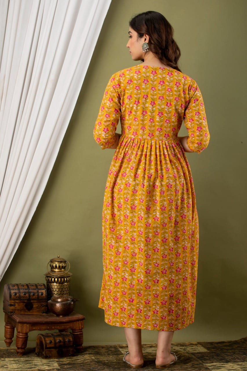 Cotton Fedding Gown Orange Yellow Yog With Dorri