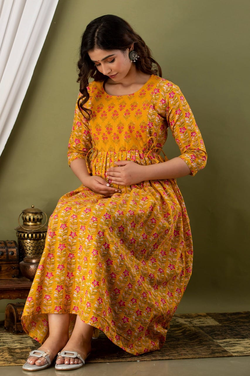 Cotton Fedding Gown Orange Yellow Yog With Dorri