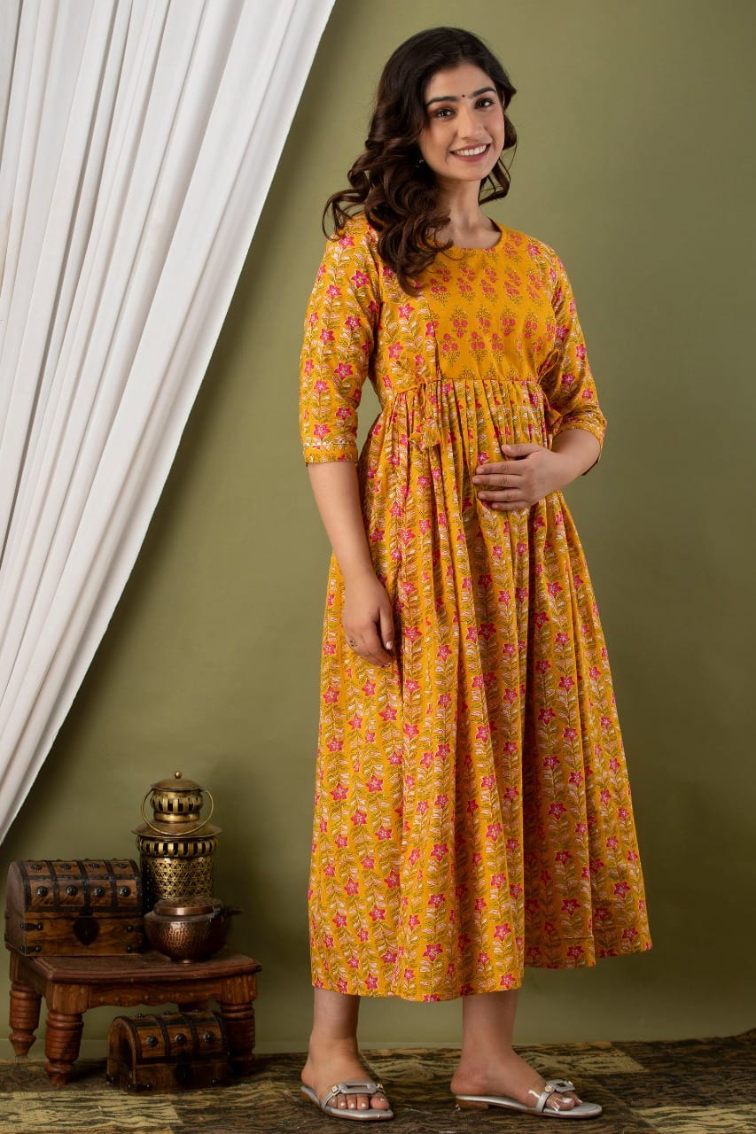 Cotton Fedding Gown Orange Yellow Yog With Dorri