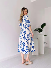 Party Wear Western Style Blue One Piece