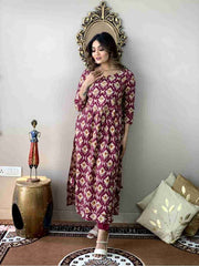 Rayon Naira Cut Vine Kurta Pant