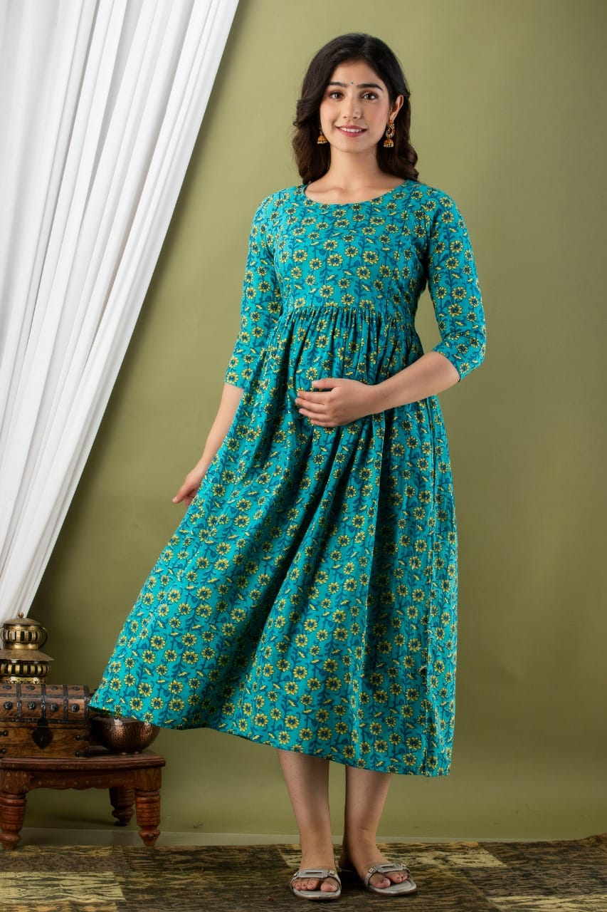 Cotton Fedding Gown Rama Genda Flower Print