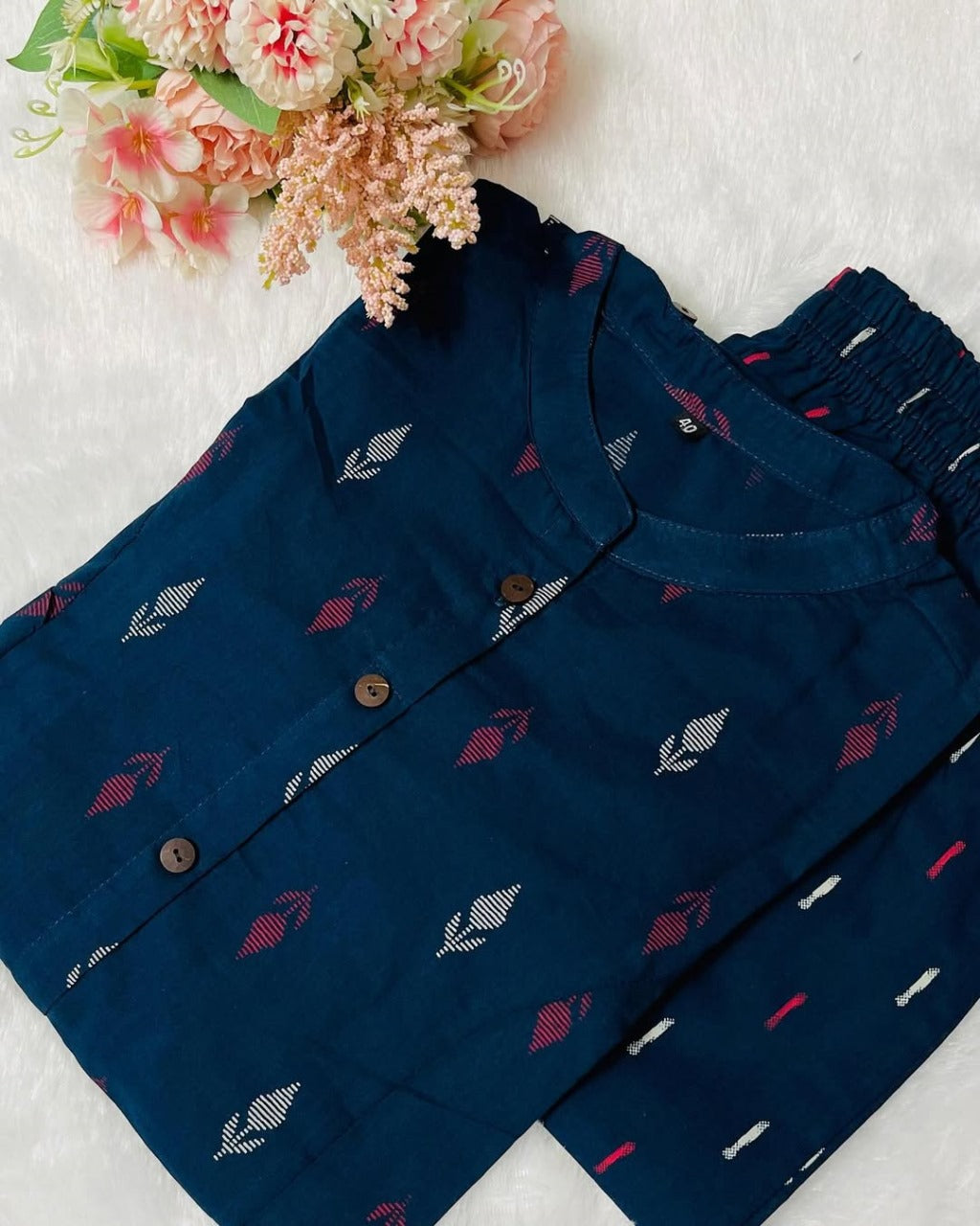 Midnight Blossom Kurta Set