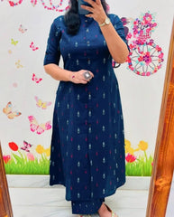 Midnight Blossom Kurta Set